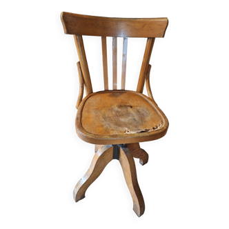 Chaise de bureau pivotante en bois jim vintage 1950/60