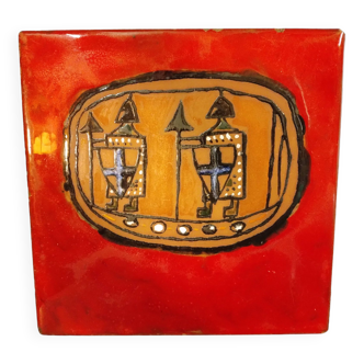 Ceramic tile "Templars" Italy 1960s