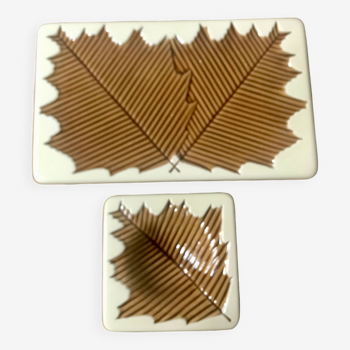 Verceram vintage autumn leaves ceramic set