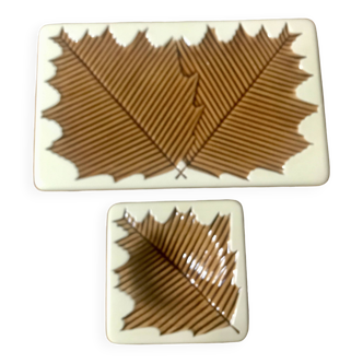 Verceram vintage autumn leaves ceramic set