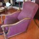 Louis XV style velvet and cherry wood reclining armchair