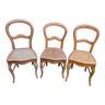 Set of 3 cane chairs