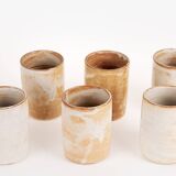 6 Handcrafted stoneware cups. Very good state
