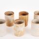 6 Handcrafted stoneware cups. Very good state