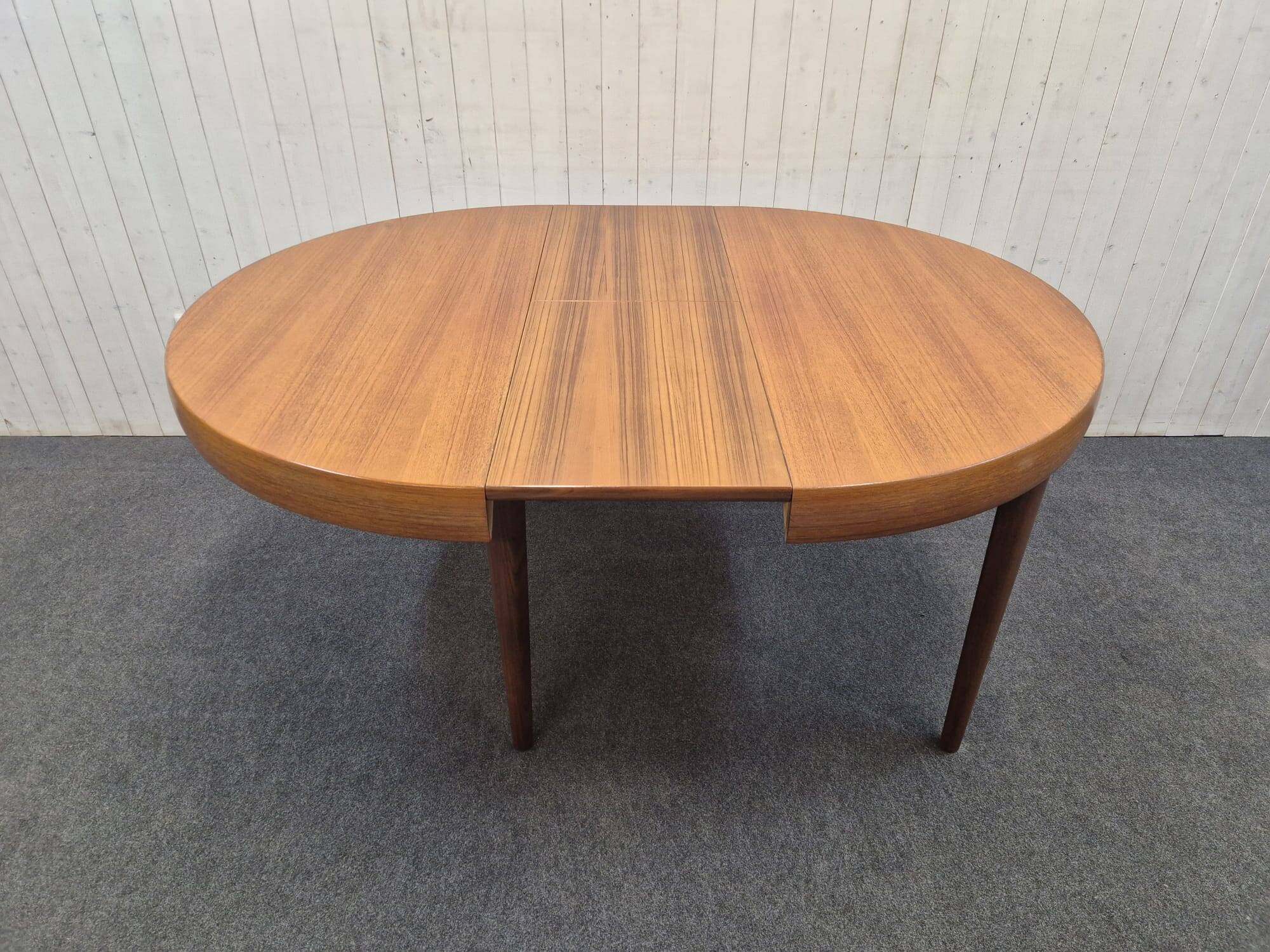 Vintage Scandinavian table with double butterfly extension.