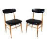 Paire chaises scandinaves teck et skaï