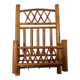 Wall mail rack in bamboo 60s 70s