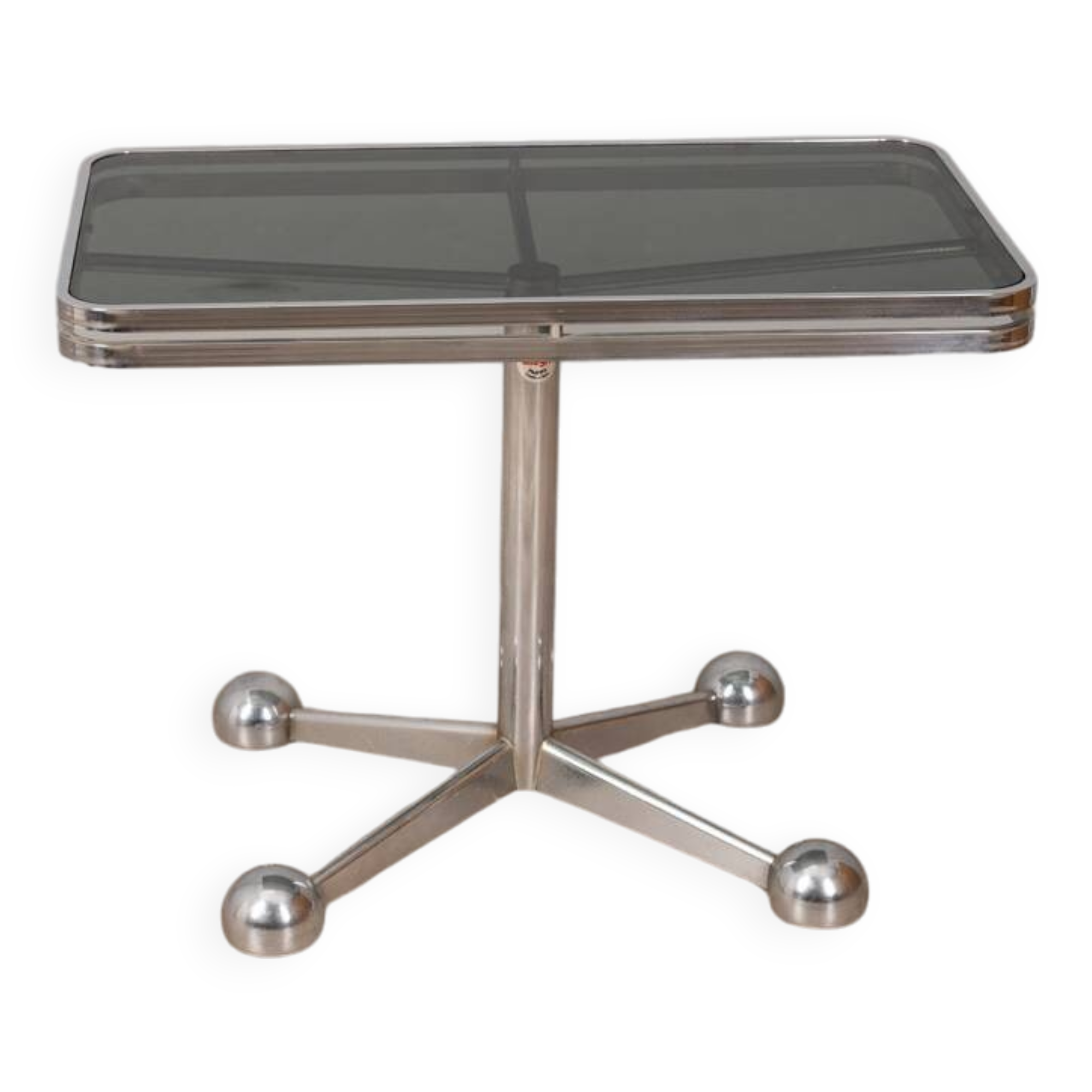 Table vintage années 70 en métal chromé design allegri