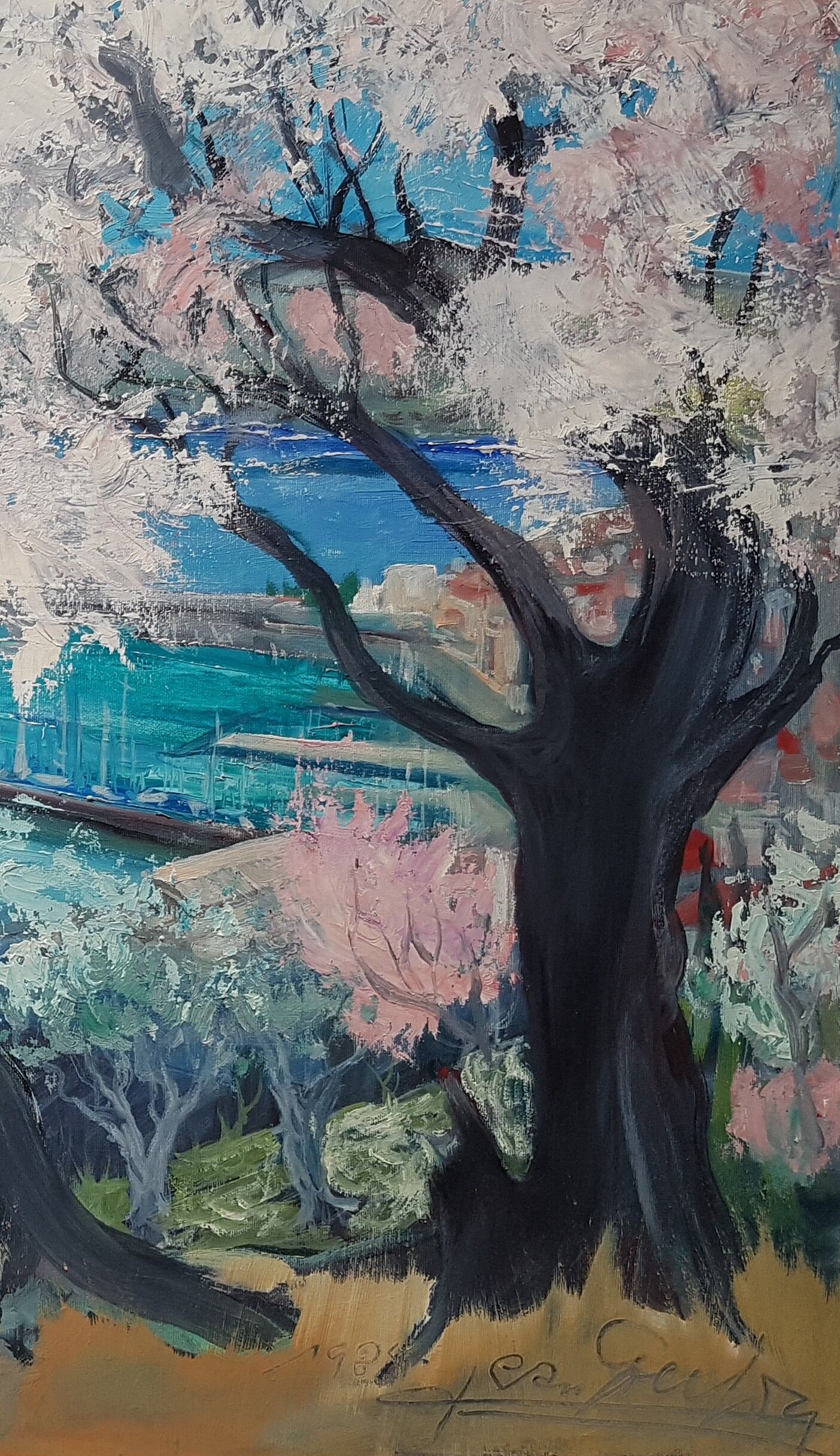 Painting by Jean Goujon "Spring on Cannes"