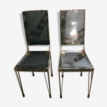2 chaises industrielles