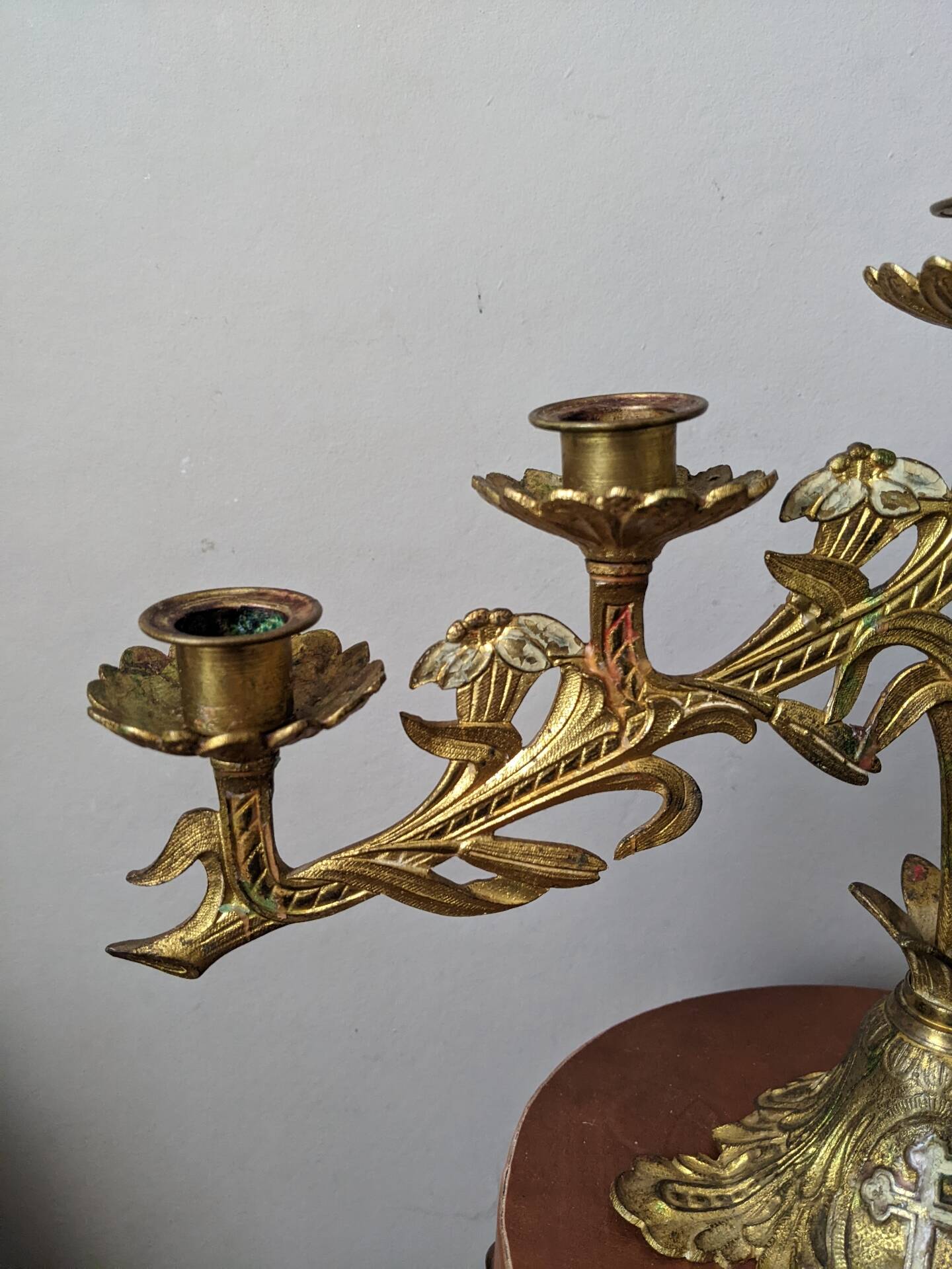 Pair of five-branched altar candlesticks