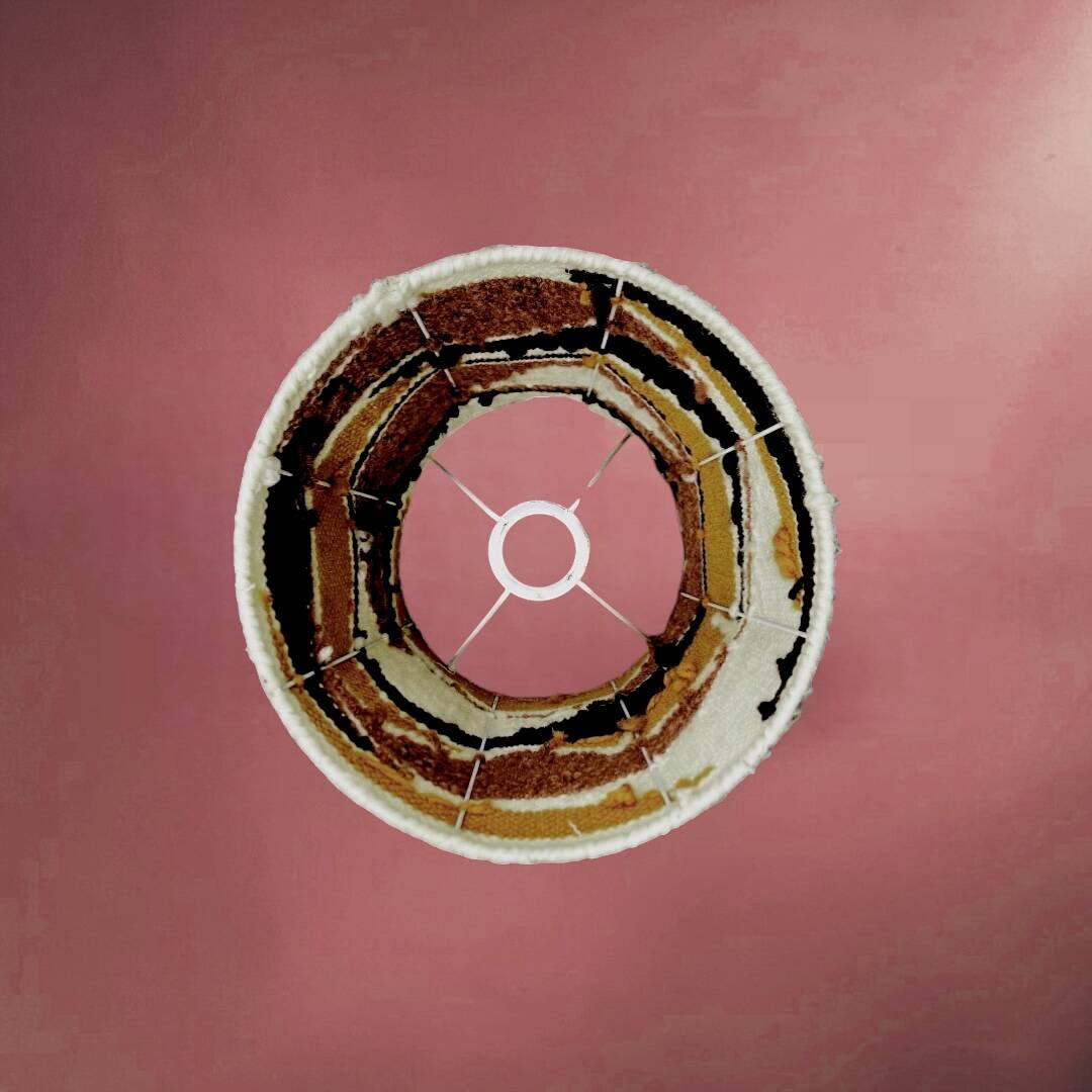 Vintage conical lampshade in woven wool – abstract design – 1960s/70s