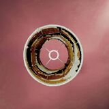 Vintage conical lampshade in woven wool – abstract design – 1960s/70s