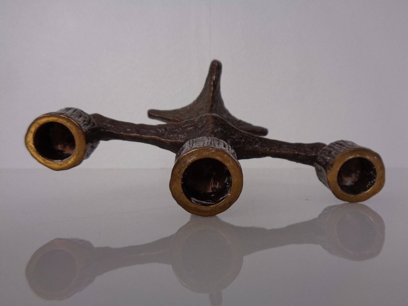 Brutalist Bronze Candleholder, 1960s