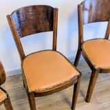 Pair of bridge armchairs and matching chairs – Art Deco style 1950