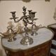 Pair of Louis XV style candelabra, in silvered bronze, 19th century.