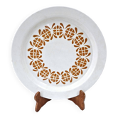 Old Hollow Dish Art Deco Sarreguemines Earthenware Decor Orange Flowers D 28cm