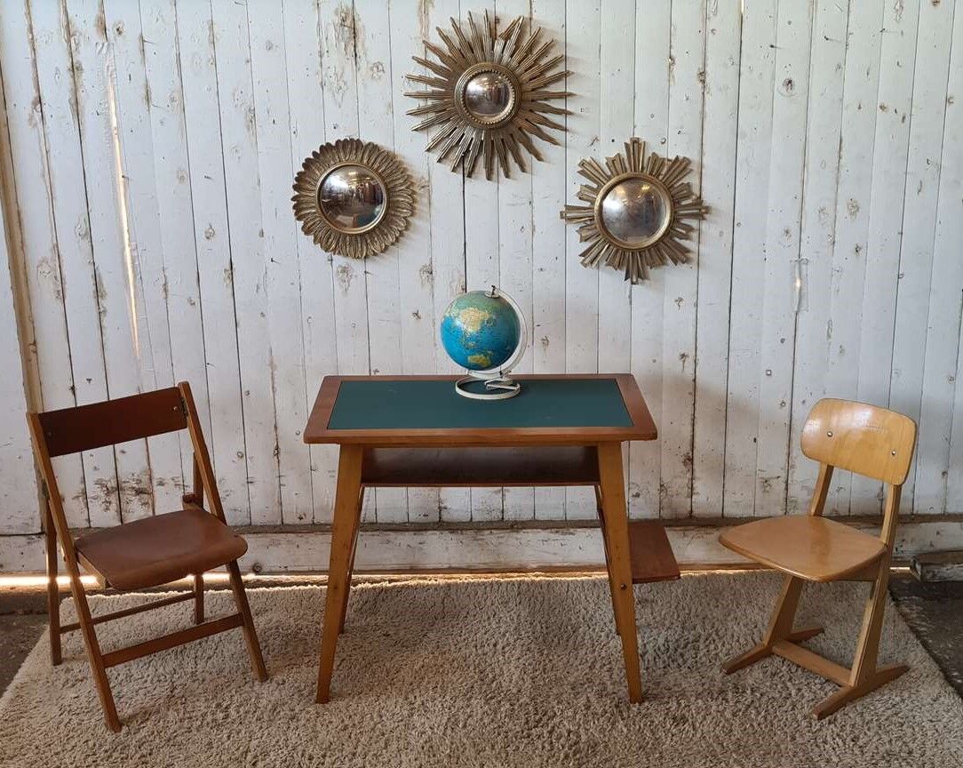Vintage desk and school chair