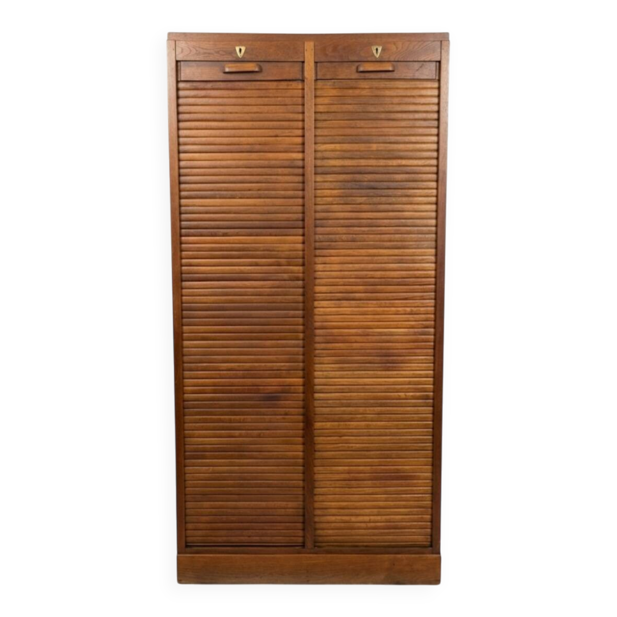 Antique double curtain oak cabinet