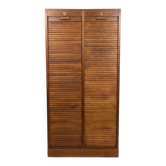 Antique double curtain oak cabinet