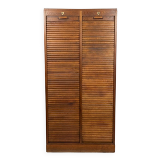 Antique double curtain oak cabinet