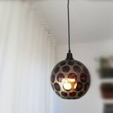 Space age vintage purple and gold large disco ceiling lamp