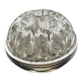 Ancien pique-fleurs André Caplom Paris en verre et métal argenté