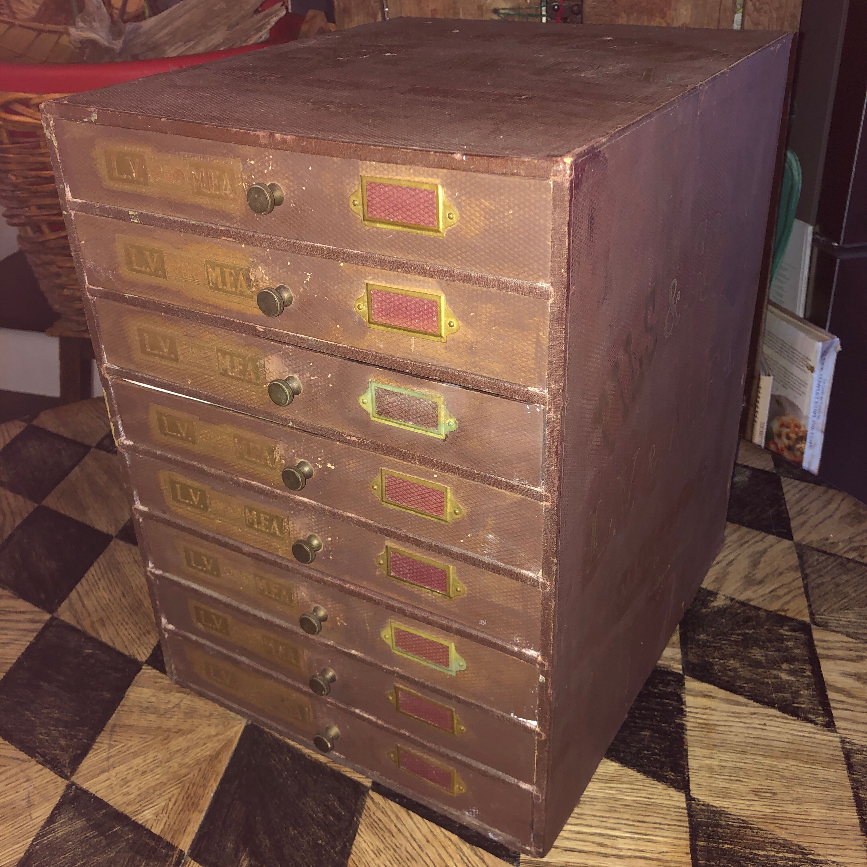Haberdashery cabinet 8 drawers l.v. and m.f.a paris-lille