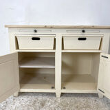 Sideboard beige light top solid wood raw