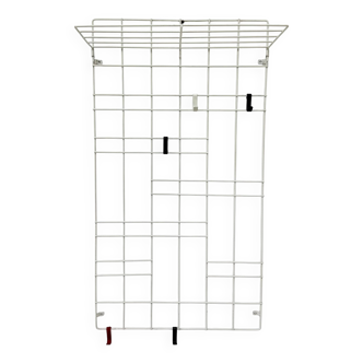 Vintage wire metal wall coat rack , 1960s