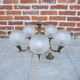Antique brass chandelier with 5 globes in Napoléon III style.