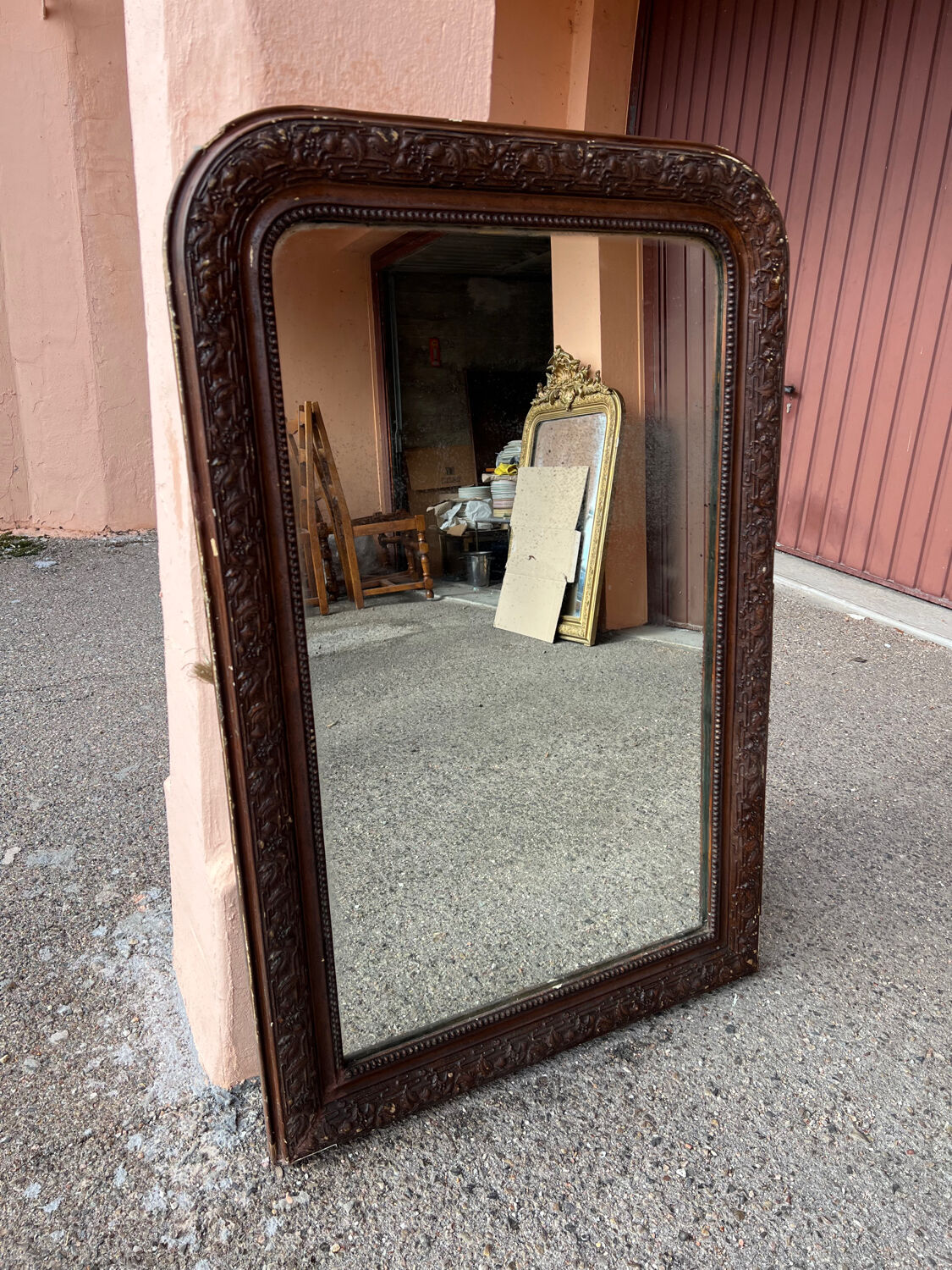 Large brown Louis mirror