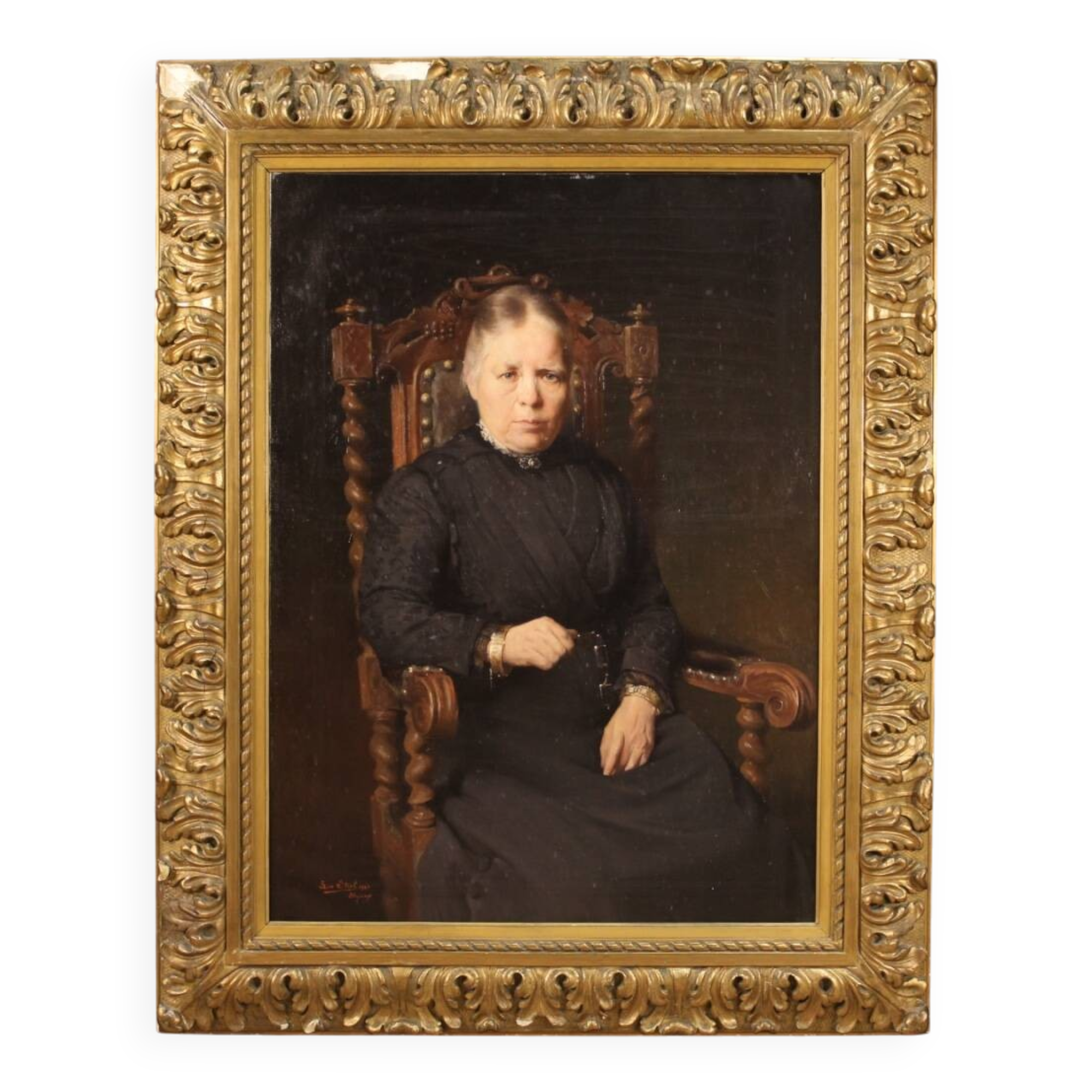 Portrait d'une dame belge daté de 1920