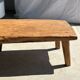 Coffee table in blond teak quadripod