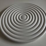 White glazed earthenware potter's trivet