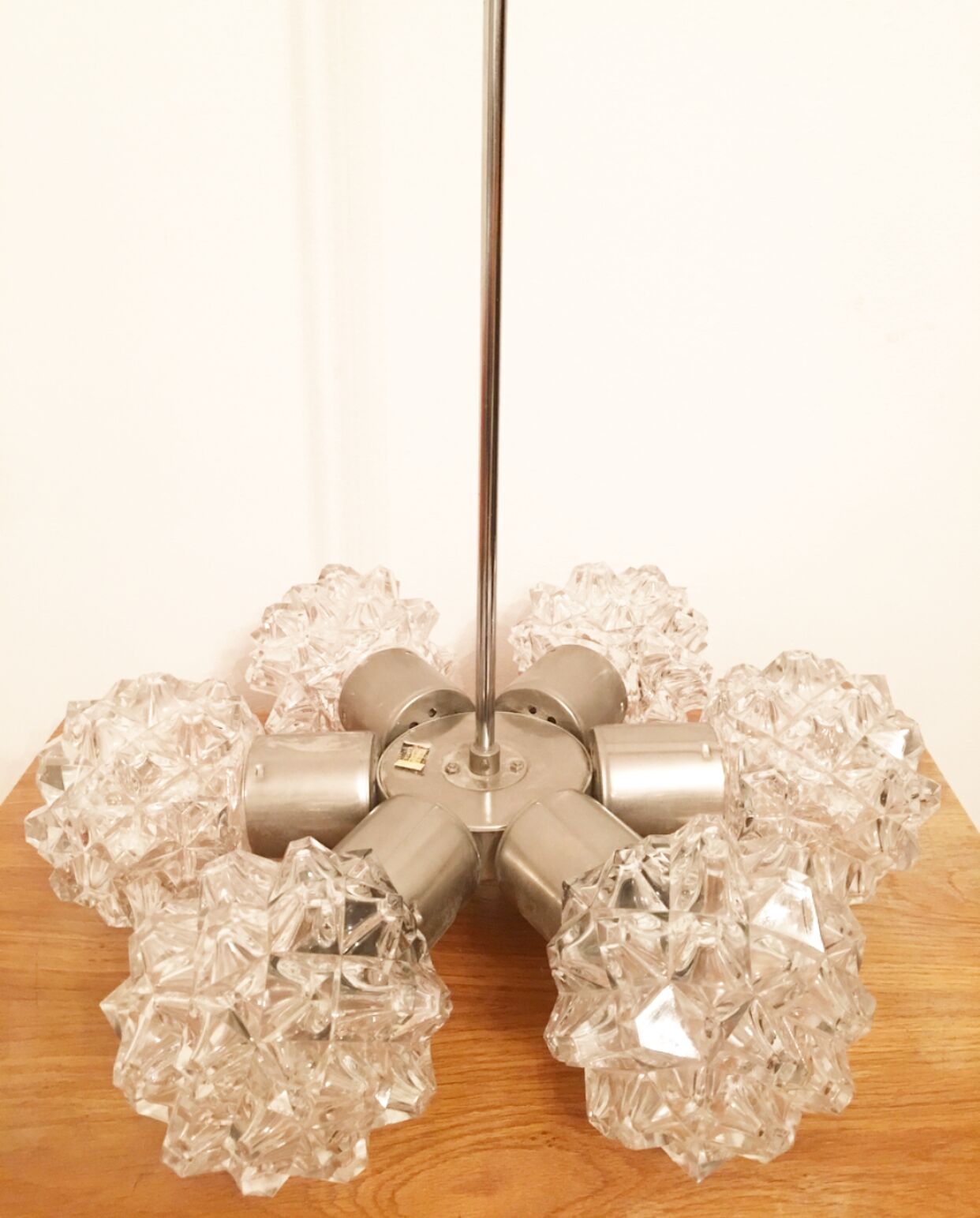 Brutalist Chandelier from Kamenicky Senov, 1960s