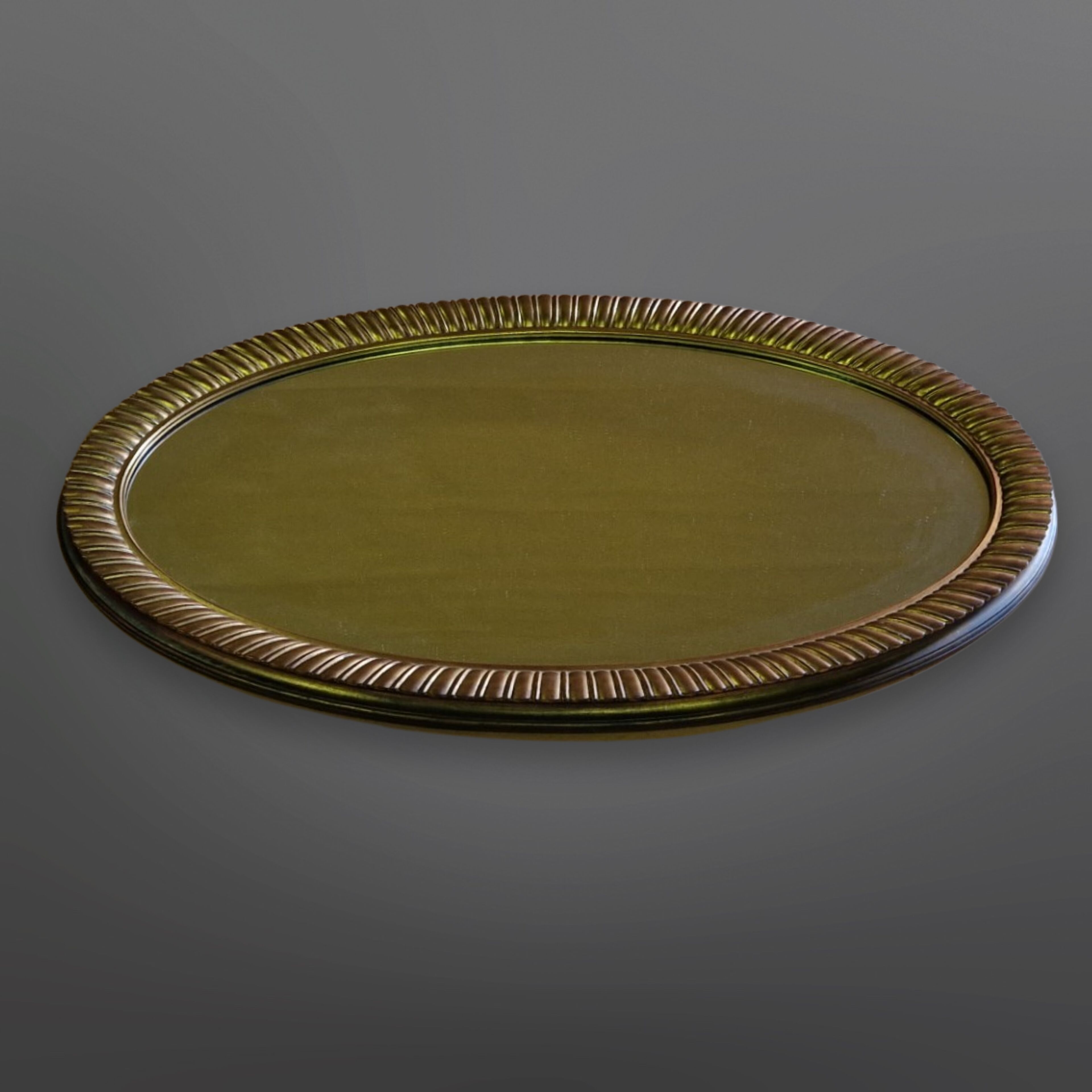 Oval wall mirror, Belgium 1970s