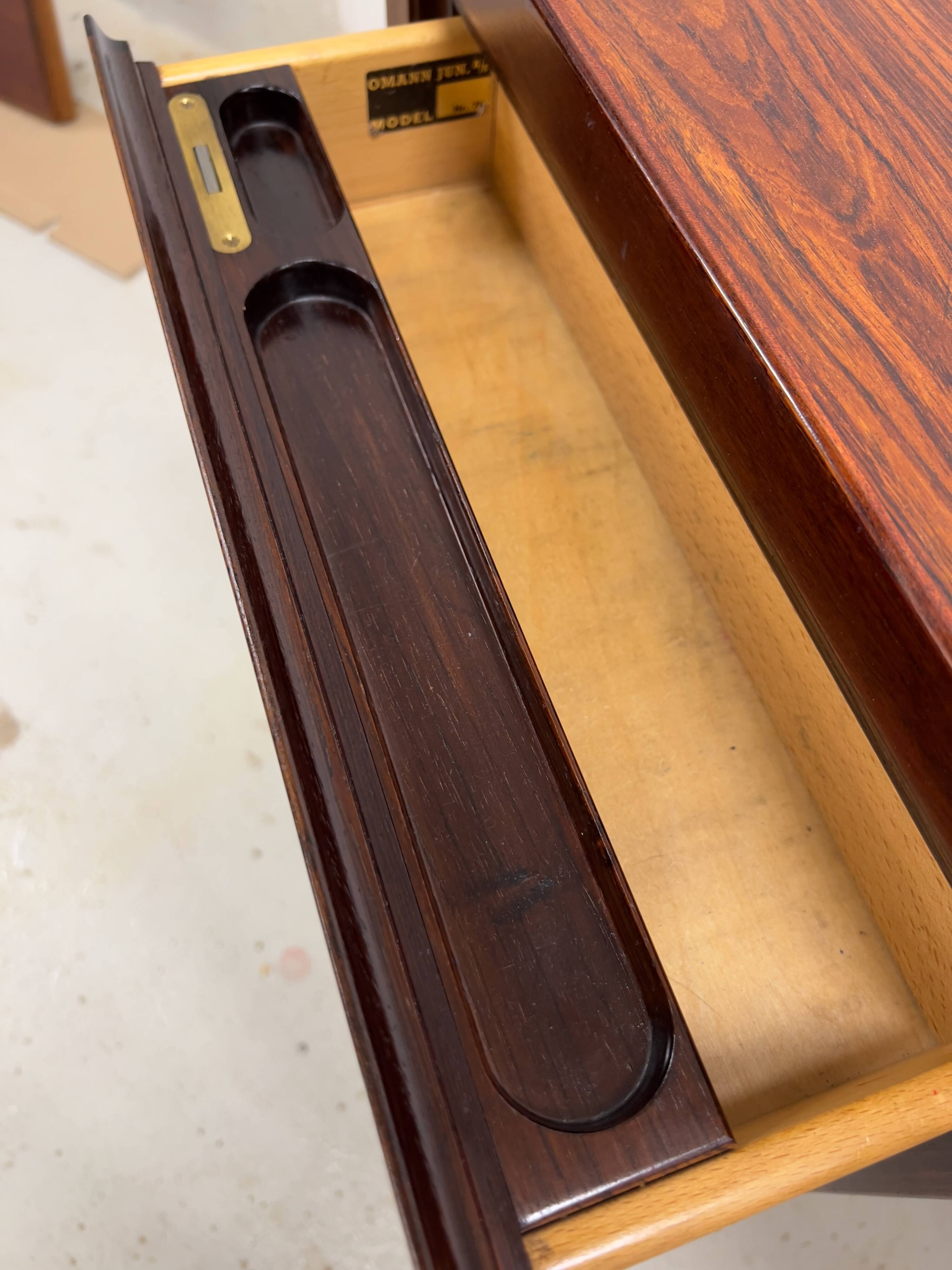 Gunni Omann Model 77 Rosewood Desk, 1960s.