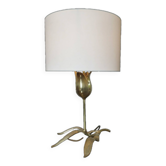 Lampe "fleur" en laiton doré 1970
