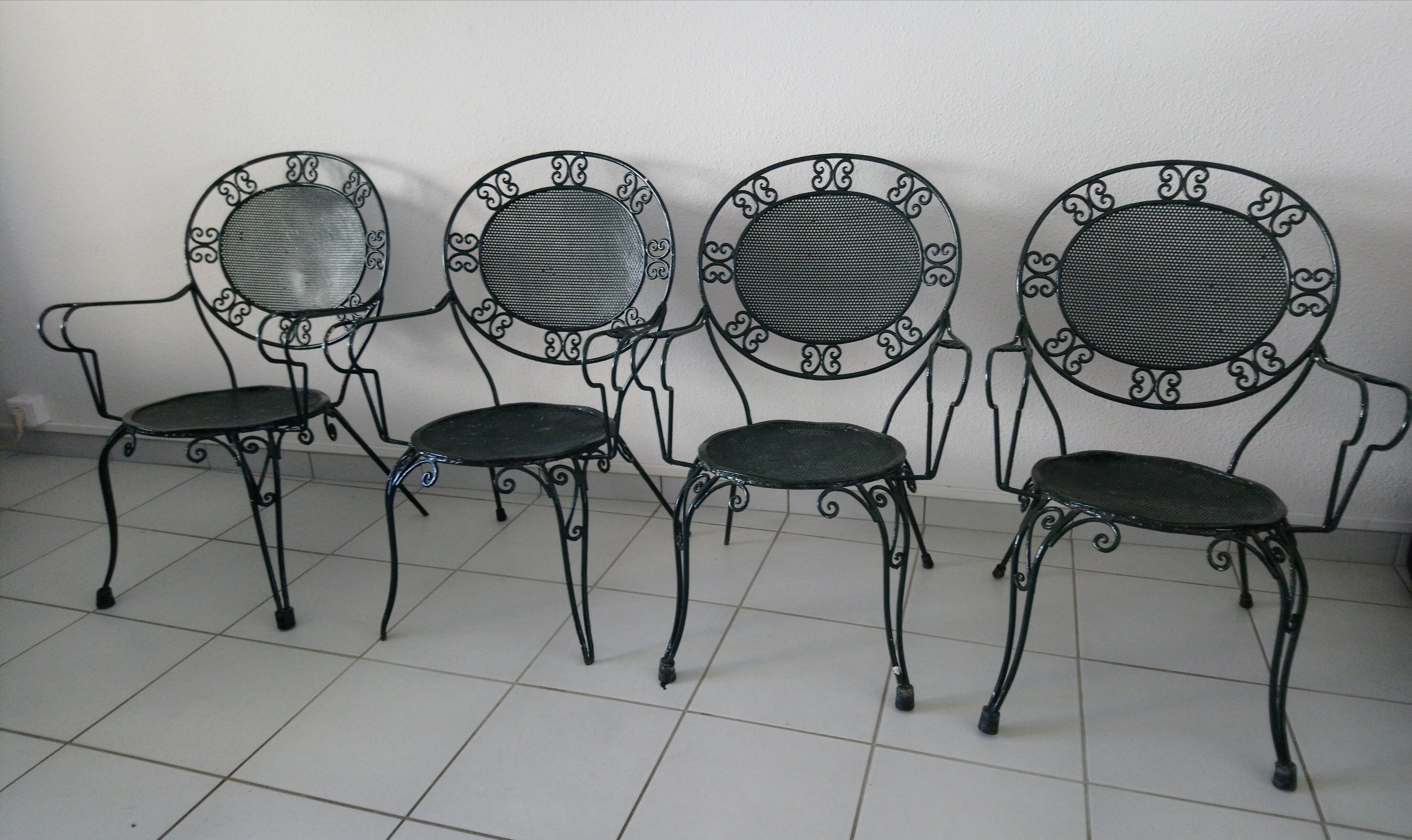 Garden set in wrought iron 60s