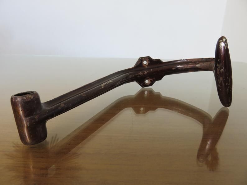 Pair of steel coatrack stamped years 30/40