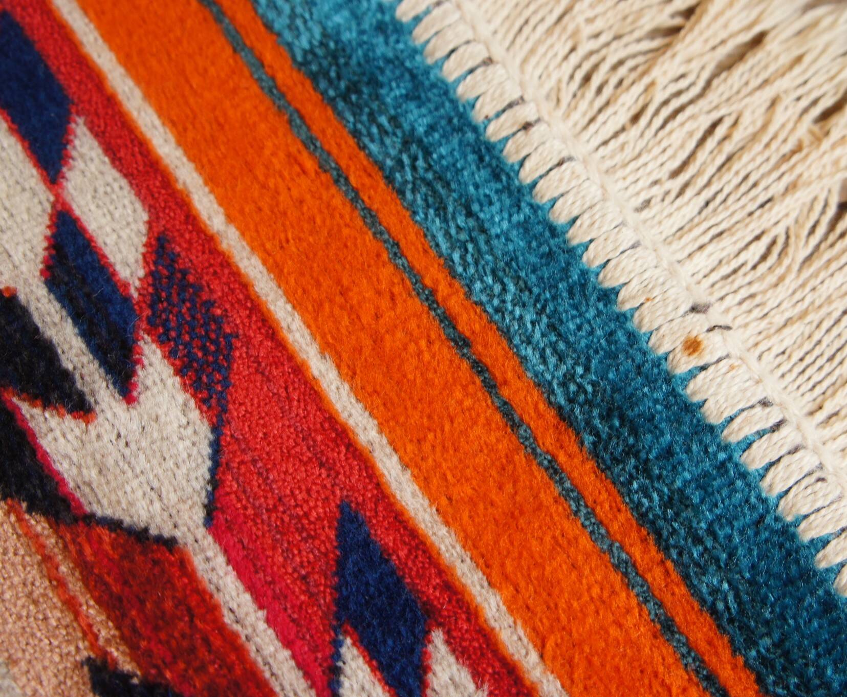 Small Kilim style short velvet rug