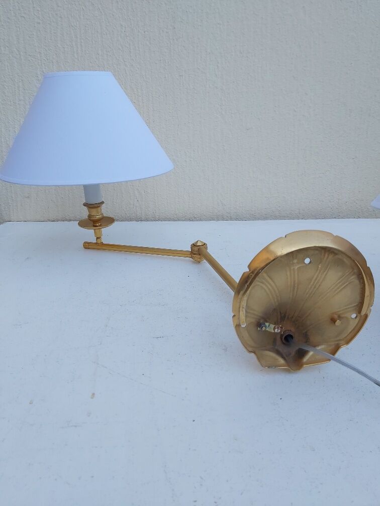 Pair of gilded bronze wall lamps