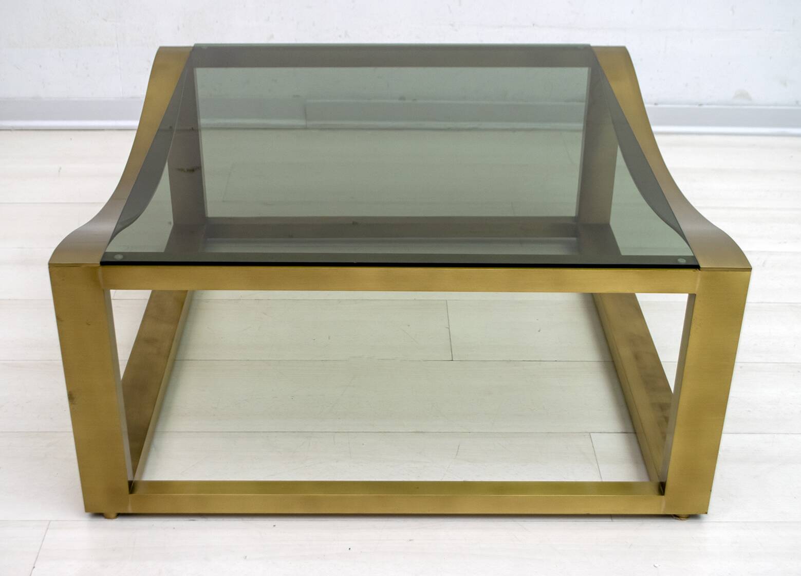 Luciano Frigerio Mid-Century Modern Italian Design Brass Coffee Table, 1970