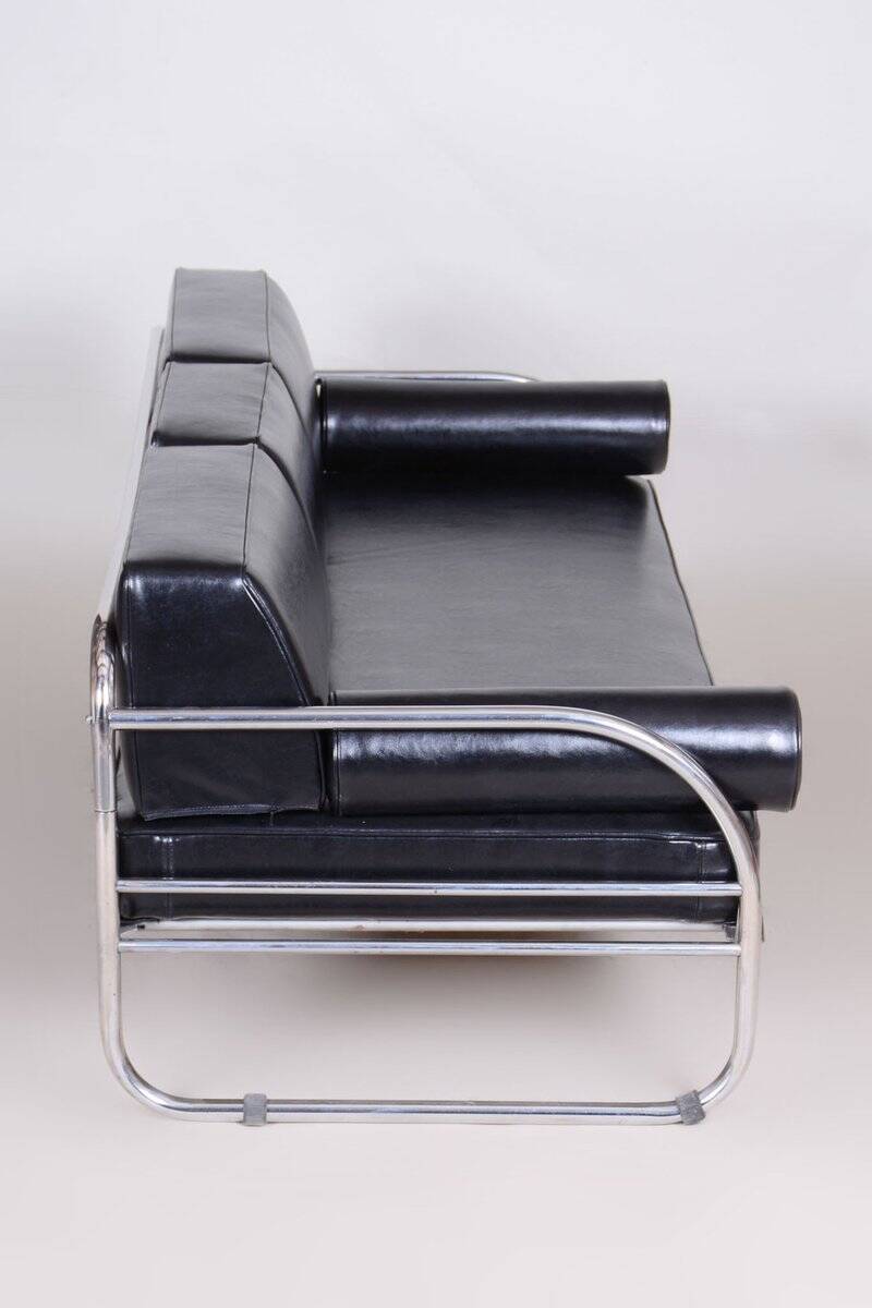 Bauhaus Sofa in Leather by Robert Slezak, 1930s