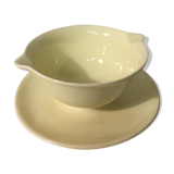 Saucience in earthenware of yellow salins retro chick