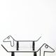 Travail scandinave, paire de chenets chiens