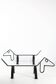 Scandinavian work, pair of dog andirons.