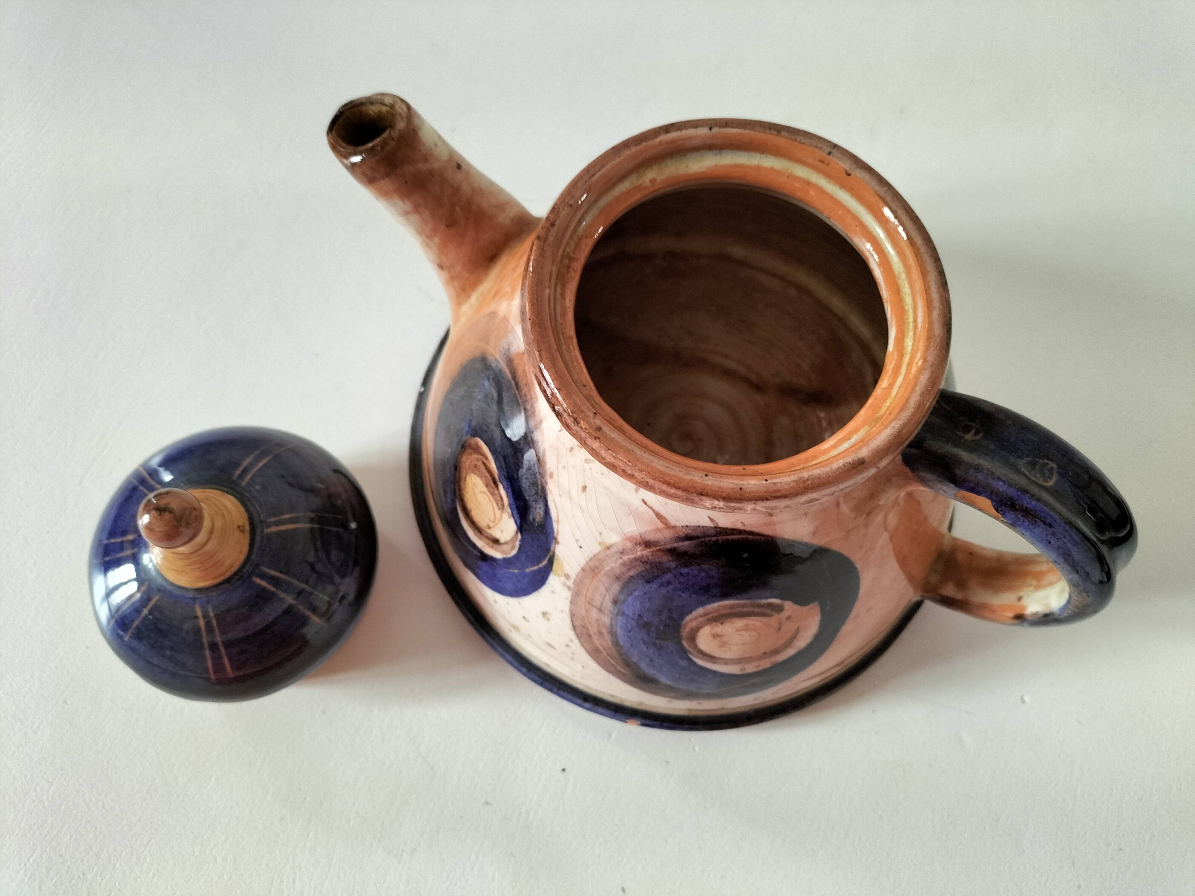 Red earthenware teapot