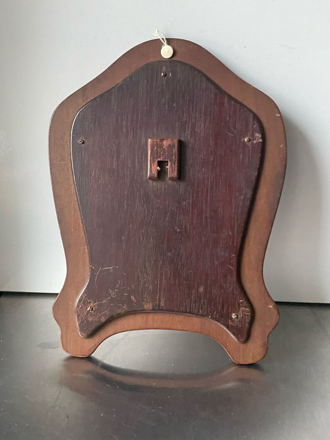 Art nouveau mahogany wooden frame measurements 27.5 cm x 20 cm  convex glass